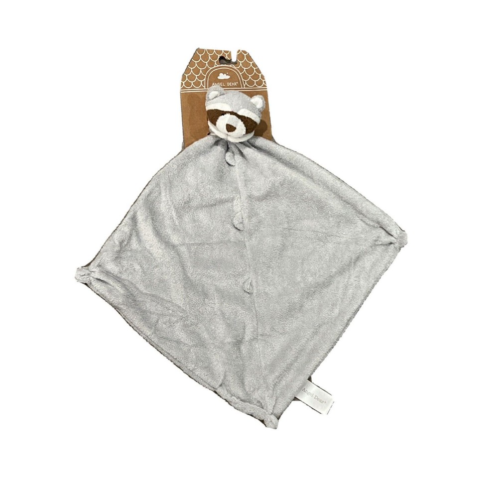 Angel Dear RACCOON Security Blanket Soft Gray Forest Plush Baby Lovey New